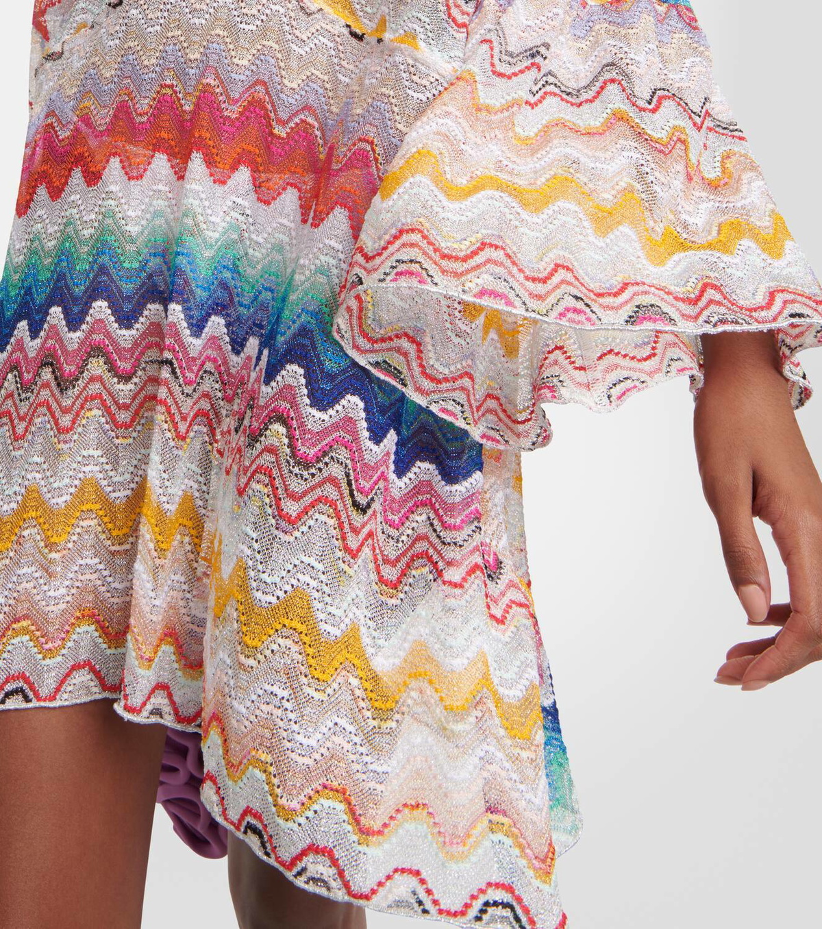 【MISSONI】Striped knitted coverup カバーアップ MISSONI Mare striped metallic crochet-knit coverup | NET-A