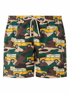 MC2 Saint Barth Man Lightweight Fabric Swim-shorts Lighting With Off-road Car Print