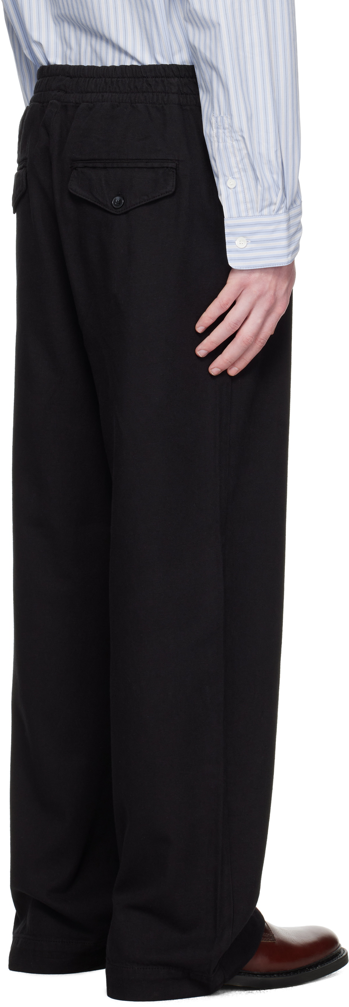 HOPE Black Elasticated Wide Leg Trousers