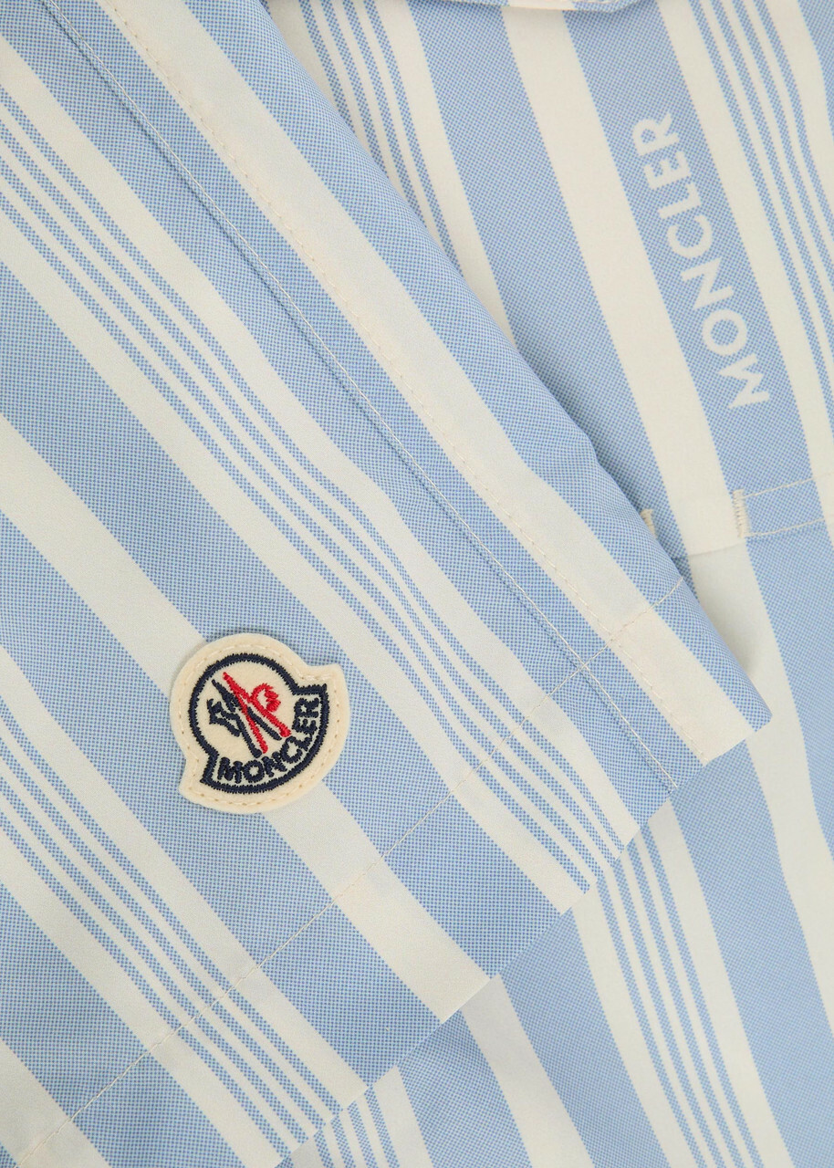 Moncler Striped Nylon Swim Shorts Blue