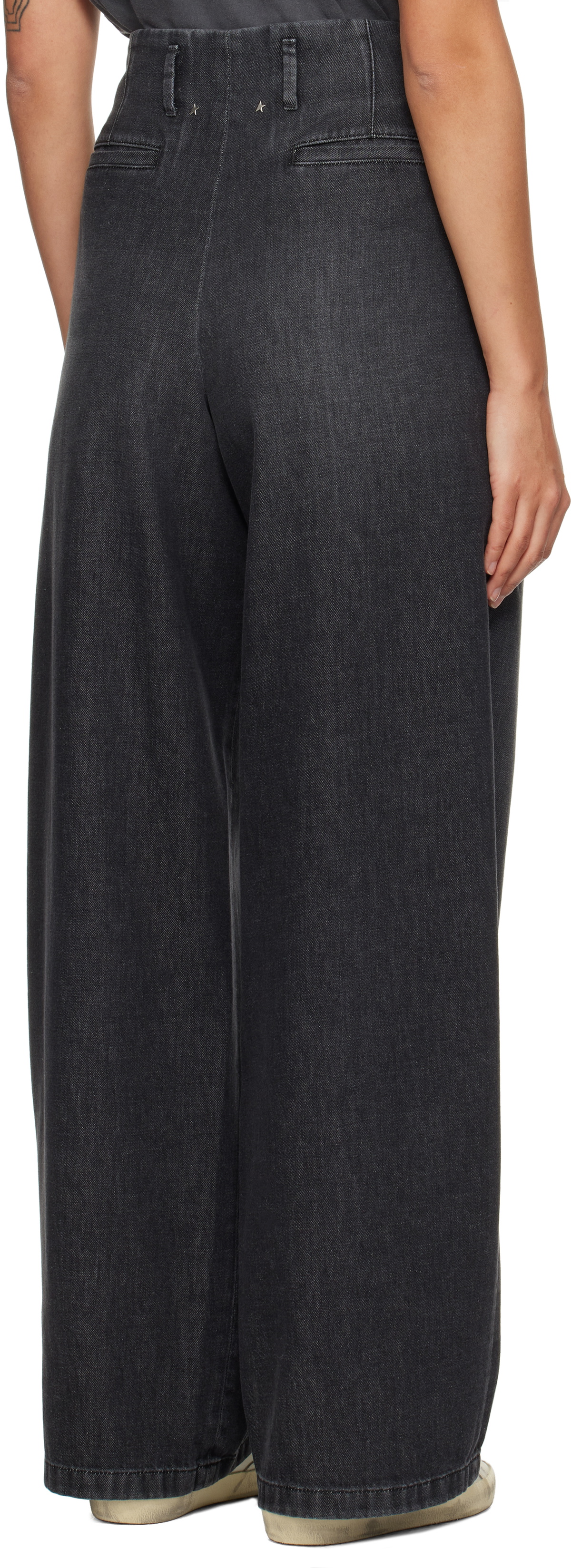 Golden Goose Gray Cotton Pleated Jeans