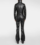 Perfect Moment Belted faux leather ski suit