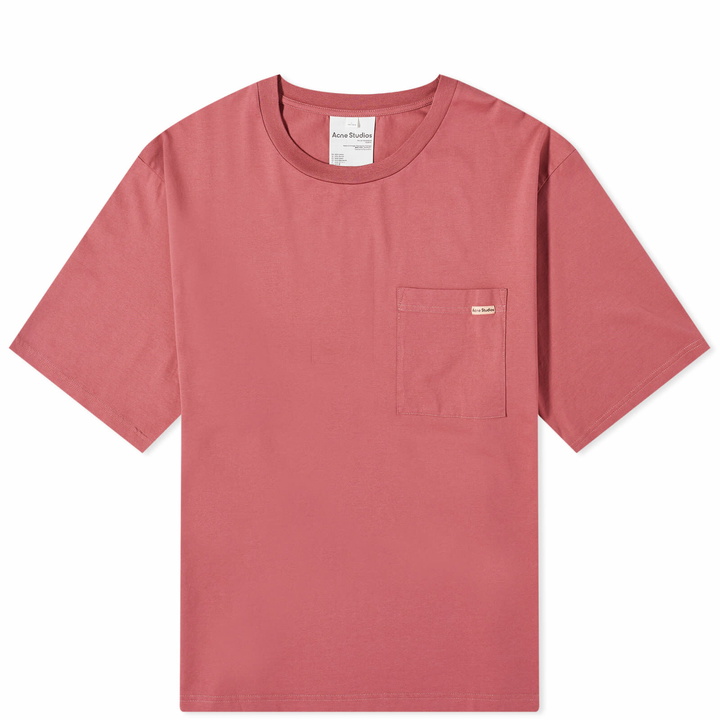 Photo: Acne Studios Men's Edie Pocket Pink Label T-Shirt in Rosewood Red