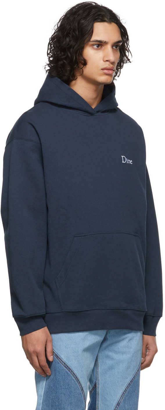 Dime Navy Classic Small Logo Hoodie Dime