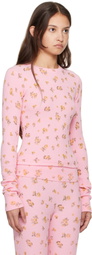 GUIZIO Pink Long Sleeve Thermal T-shirt