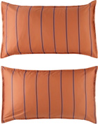 Dusen Dusen Orange & Purple Terracotta Stripe Duvet Set, King