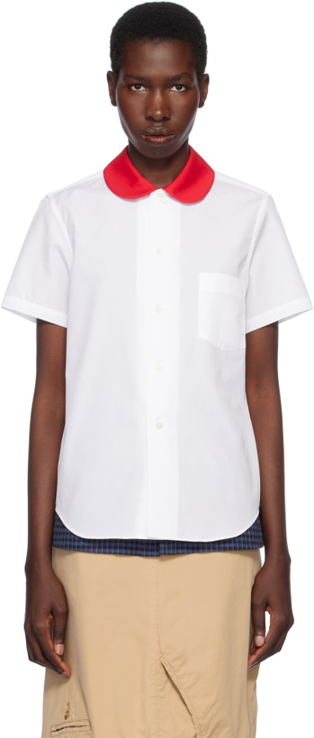 Photo: Comme des Garçons Girl White Cotton Broad Shirt
