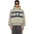 Fear of God ESSENTIALS Gray Cropped Relaxed Paneled Hoodie
