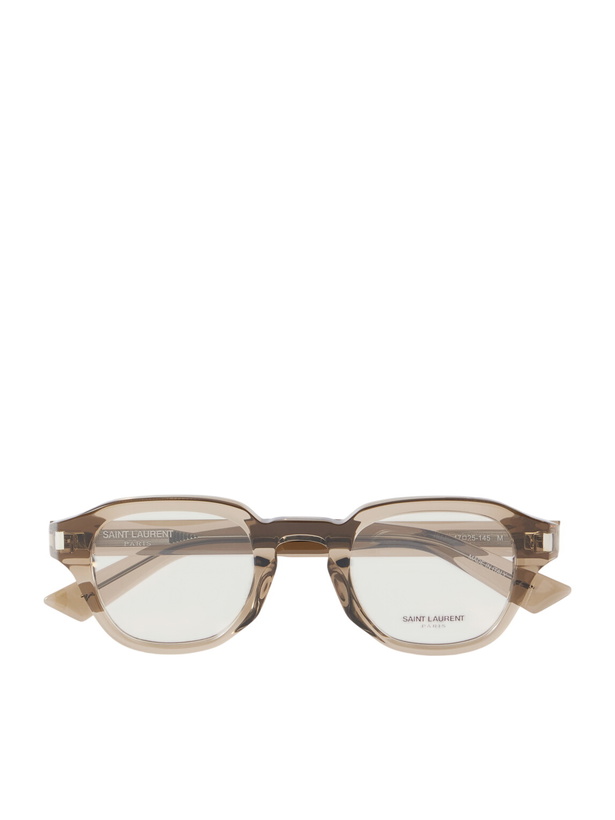 Photo: SAINT LAURENT - SL 946 OPT Round-Frame Recycled Acetate Glasses - Brown