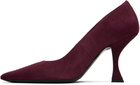 BY FAR Burgundy Viva Suede Heels