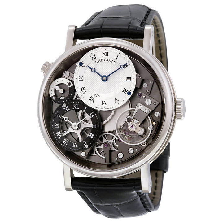 Photo: Breguet Tradition 18kt White Gold GMT Manual Silver Skeleton Dial Mens Watch 7067BB/G1/9W6