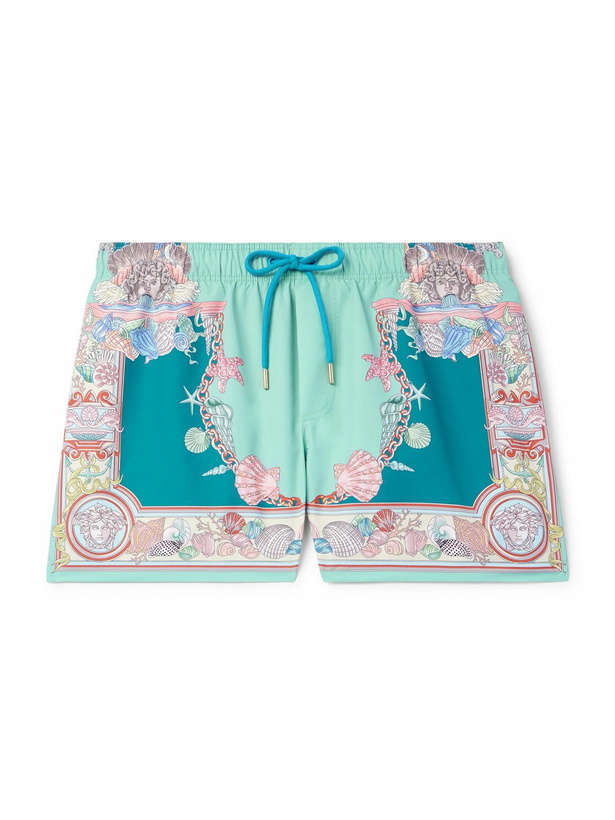 Photo: Versace - Straight-Leg Mid-Length Printed Swim Shorts - Green