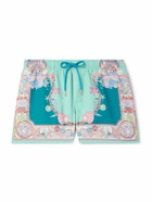 Versace - Straight-Leg Mid-Length Printed Swim Shorts - Green