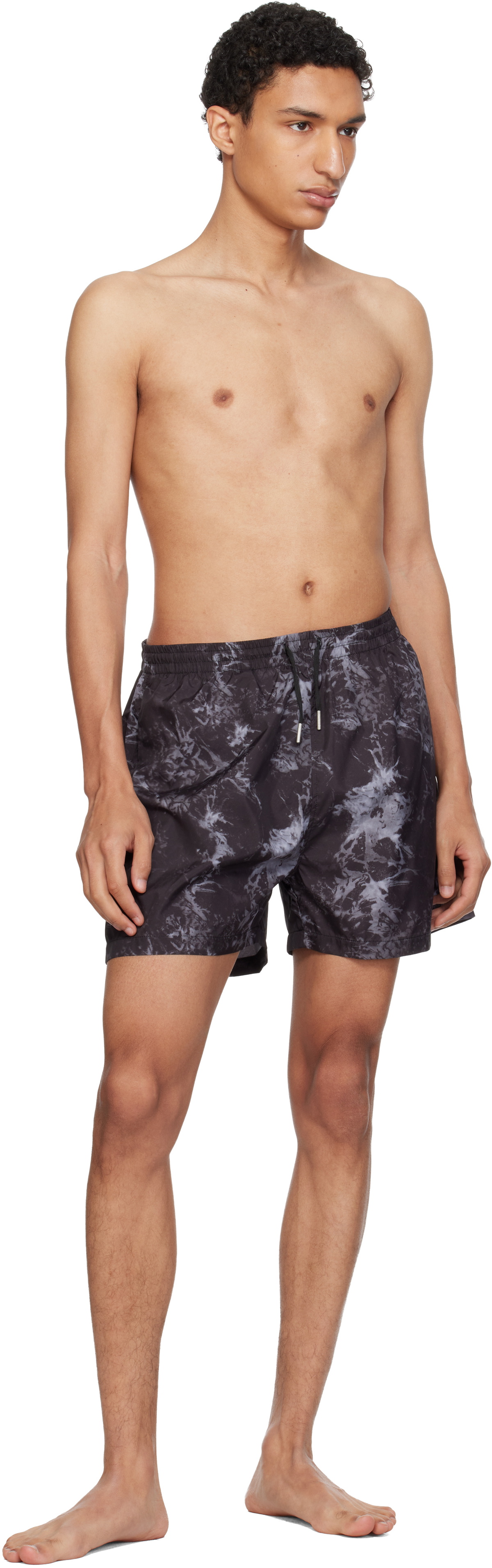 Stockholm (Surfboard) Club Black Embroidered-Logo Swim Shorts
