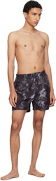 Stockholm (Surfboard) Club Black Embroidered-Logo Swim Shorts