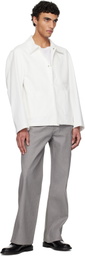 AMOMENTO White Pocket Denim Jacket