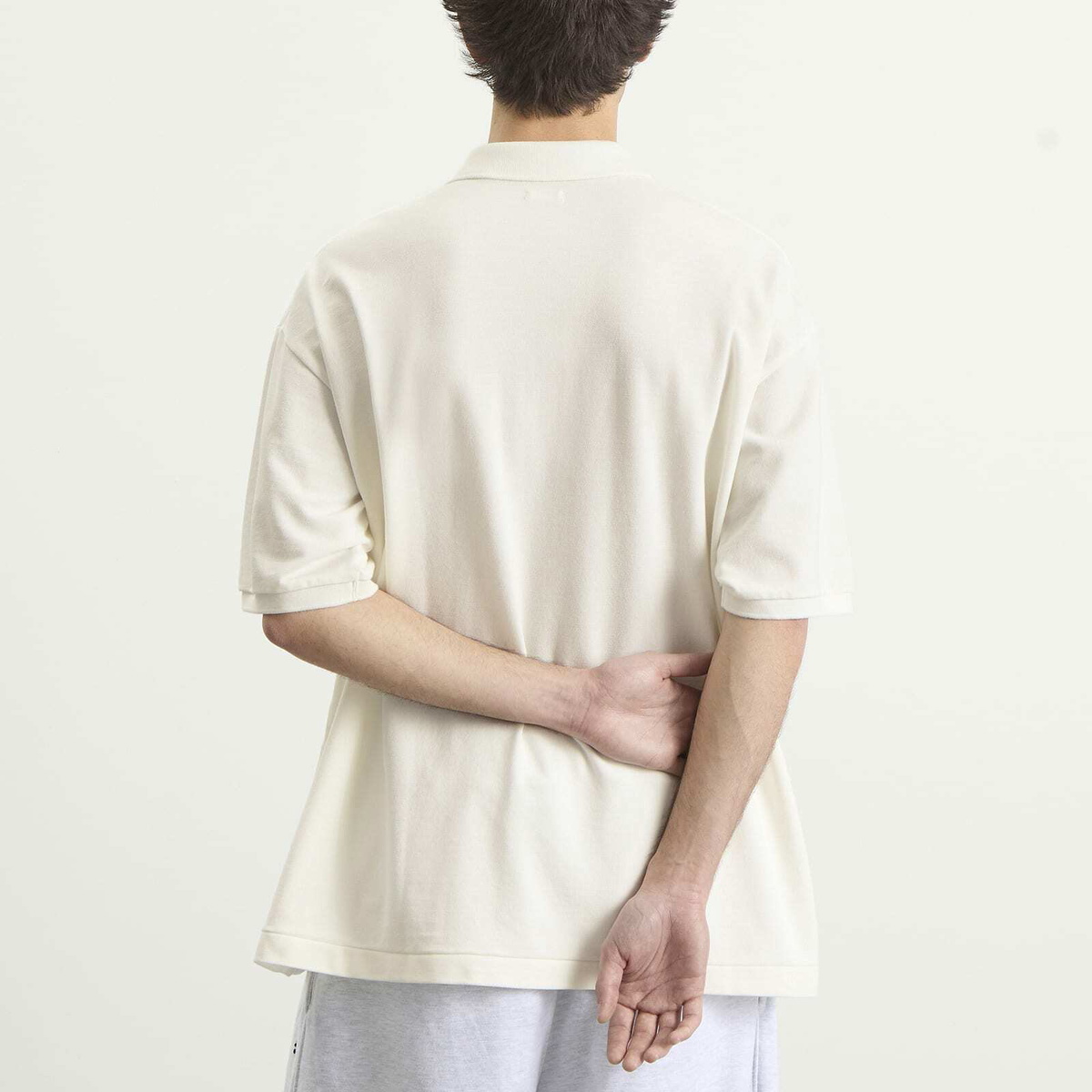 Nanamica Men's Snap Polo Shirt in Off White