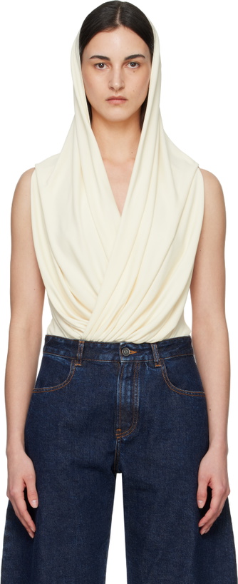 Photo: ALAÏA Off-White Hooded Viscose Bodysuit