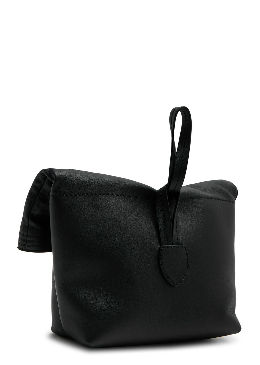 クラッチバッグ MAISON MARGIELA BLACK LEATHER PAPER BAG CLUTCH Maison Margiela Paper Leather Clutch - Black - One Size