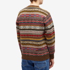 Jamieson's of Shetland Men's Fair Isle Crew in Brown