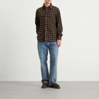 Carter Young Men's Plaid Business Shirt in Brown Check