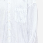 Our Legacy Men's Striped Borrowed Shirt in Blue Sapphire Pinstripe