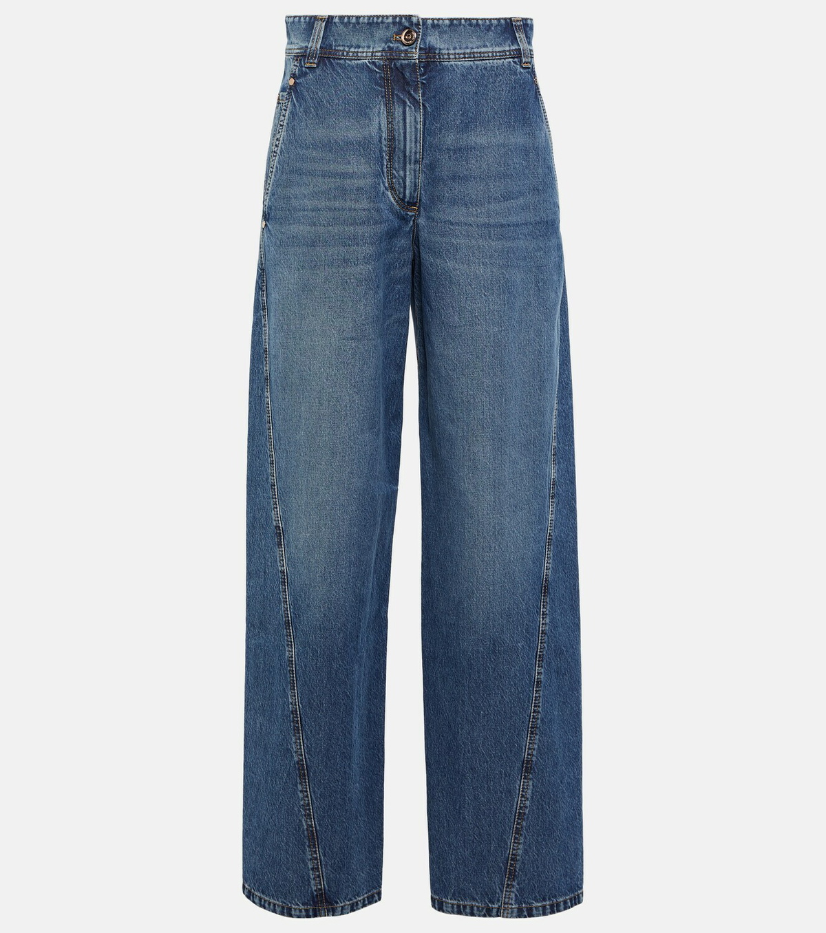 Jean Brunello Cucinelli Femme - Taille 6 - Denim Noir Poli Baggy - Neuf Sans étiquettes