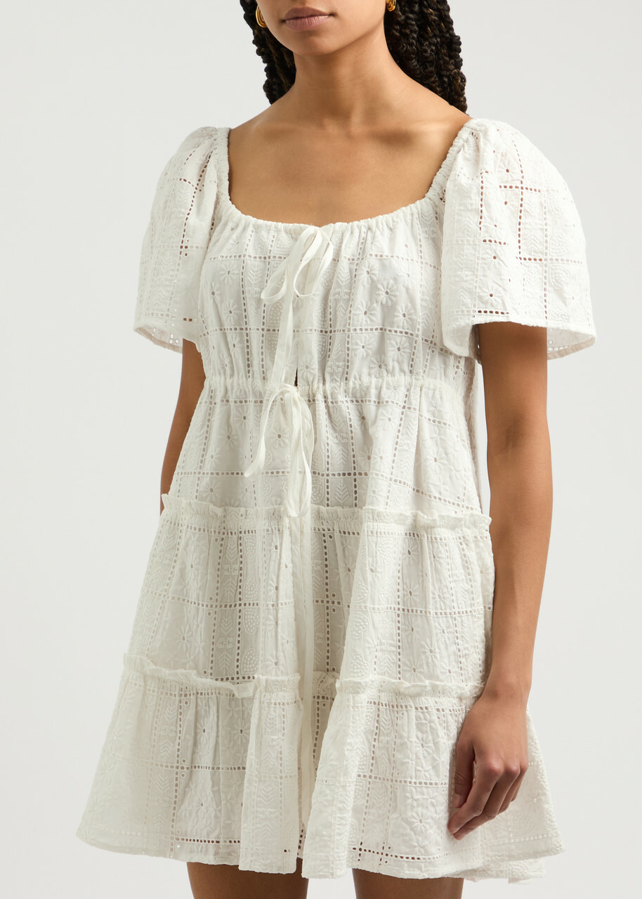 ★Ganni★ Embroidered Anglaise Balloon One Piece White 11907424-7134630461774240.jpg