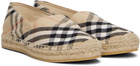 Burberry Beige Check Mews Espadrilles​