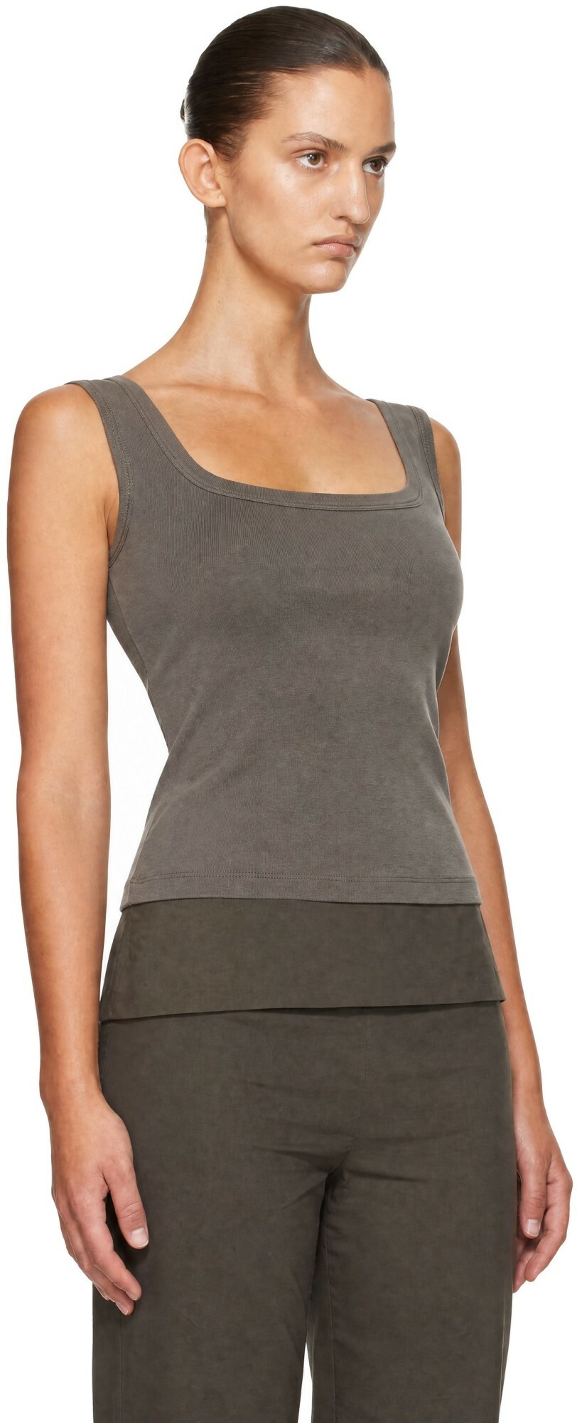 St. Agni Gray Organic Cotton Ballerina Top