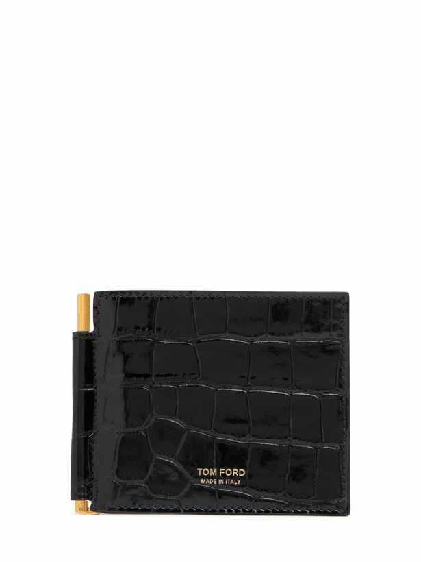 Photo: TOM FORD Patent Croc Embossed Clip Wallet