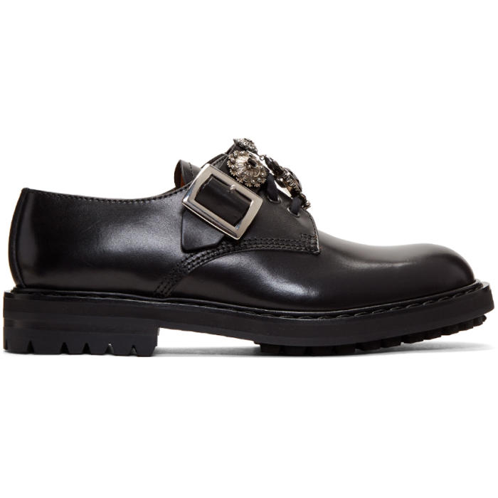 Photo: Alexander McQueen Black Embellished Monkstraps