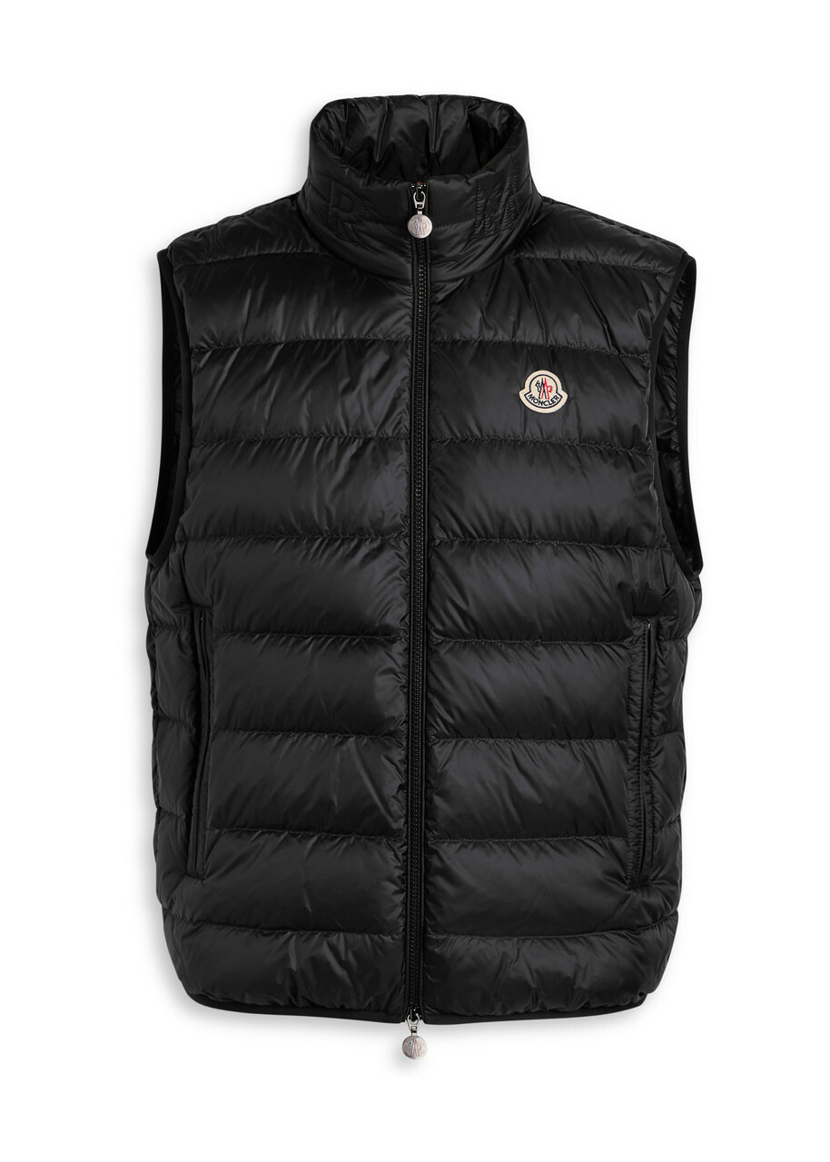 Moncler Men's Stripe Down Knit Jacket in Navy Moncler