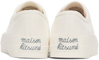 Maison Kitsuné White Canvas Laced Sneakers