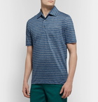 Rubinacci - Striped Slub-Linen Polo Shirt - Blue