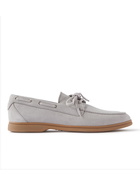 Brunello Cucinelli - Suede Boat Shoes - Gray