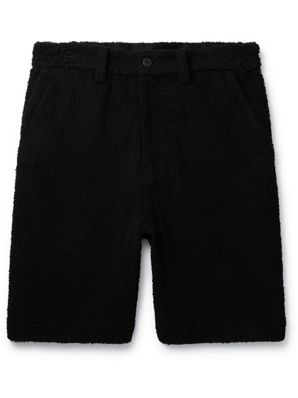 Photo: UNDERCOVER - Wide-Leg Textured-Cotton Shorts - Black - 3