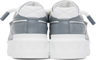 Valentino Garavani White & Gray One Stud XL Low-Top Sneakers