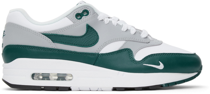 Photo: Nike White & Green Air Max 1 LV8 Sneakers