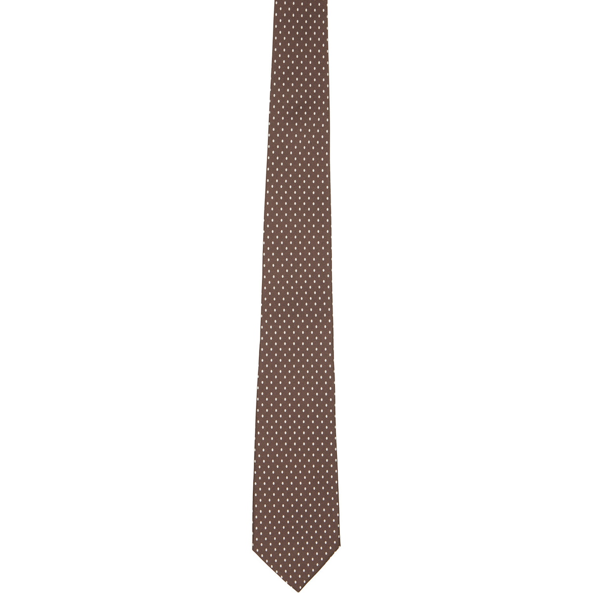 Paul Smith Brown Silk Pin Dot Tie