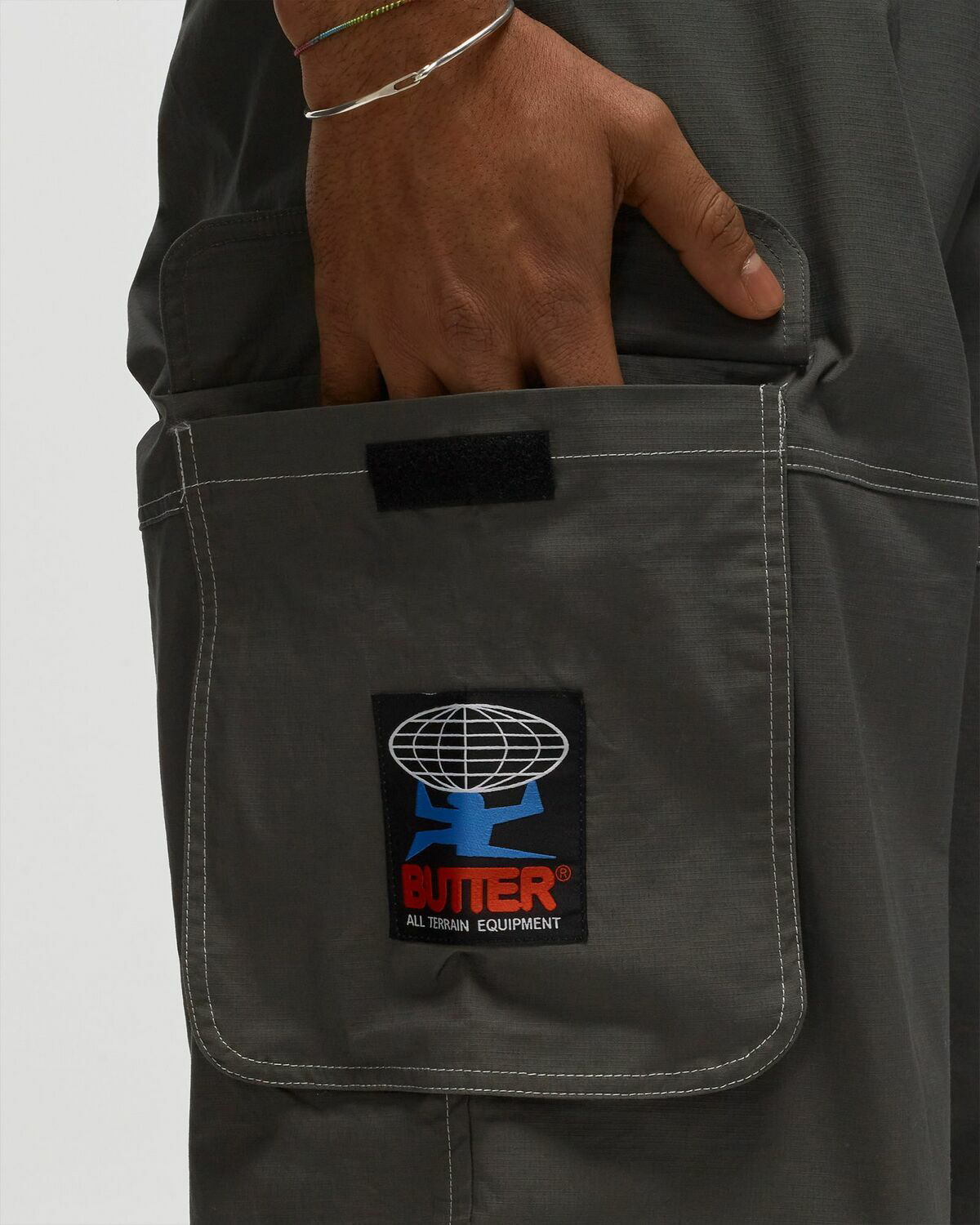 Butter Goods Terrain Contrast Stitch Cargo Pants Grey Mens Cargo