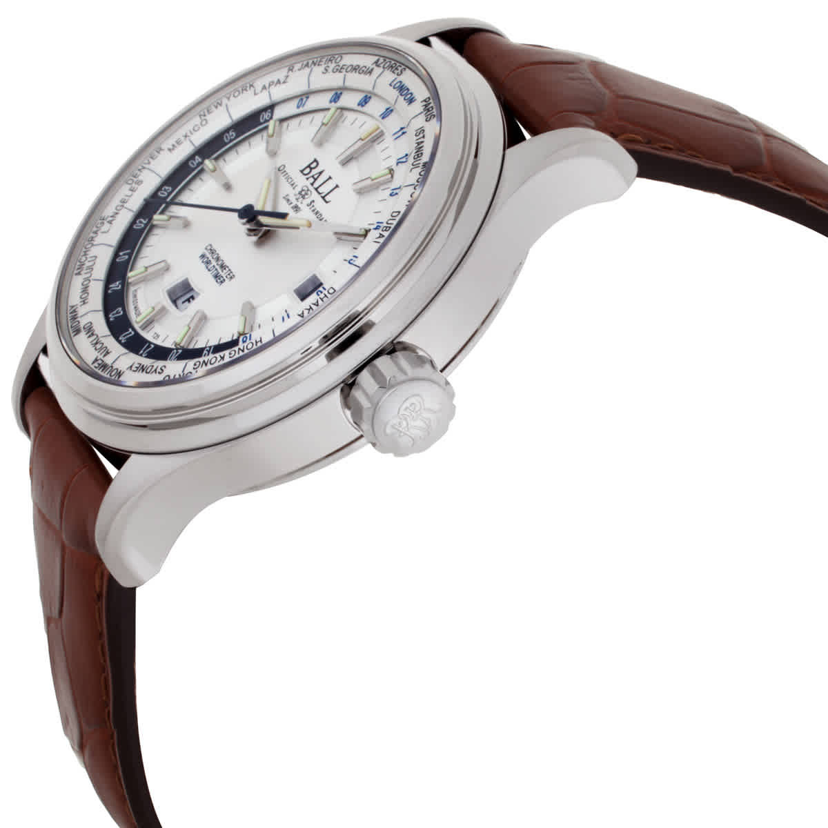 Ball Trainmaster World Time GMT Automatic White Dial Mens Watch GM2020D-L1CJ-SL