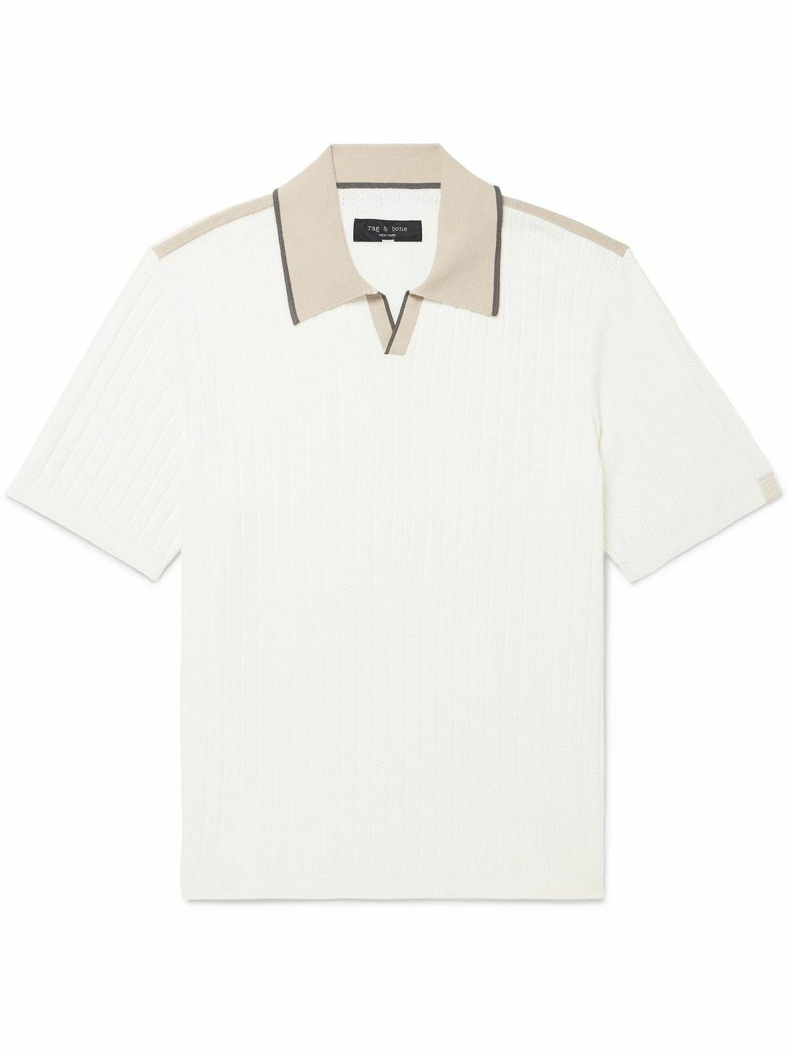 Rag & Bone - Sanford Johnny Striped Cotton-Blend Polo Shirt - White