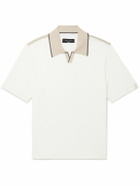 Rag & Bone - Sanford Johnny Striped Cotton-Blend Polo Shirt - White