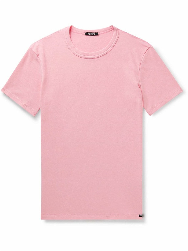 Photo: TOM FORD - Slim-Fit Stretch-Cotton Jersey T-Shirt - Pink