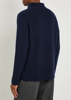 Begg & CO Magnus Cashmere Polo Jumper Navy