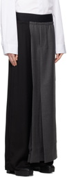 ALAINPAUL Black & Gray Half Tailored Trousers