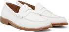Rhude White Leather Loafers