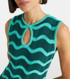 La DoubleJ Wavy crochet keyhole cotton minidress