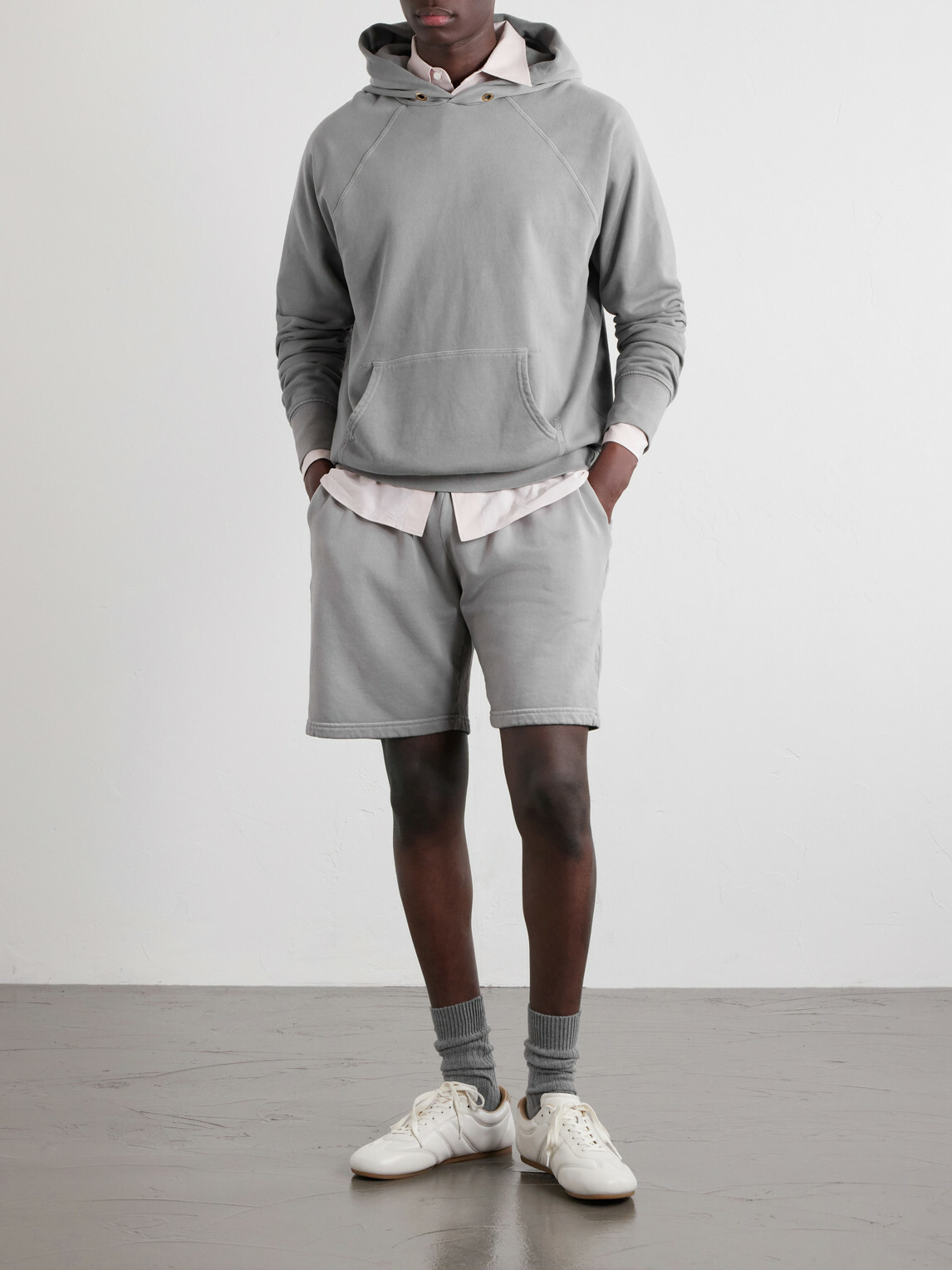 Les Tien - Cotton-Jersey Hoodie - Gray